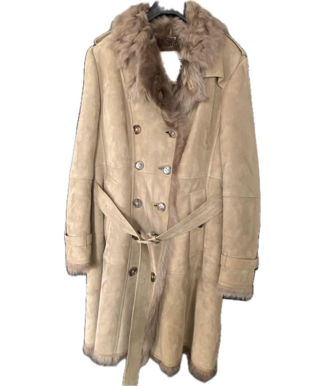 BURBERRY Бежевая замшевая дубленка, фото 9