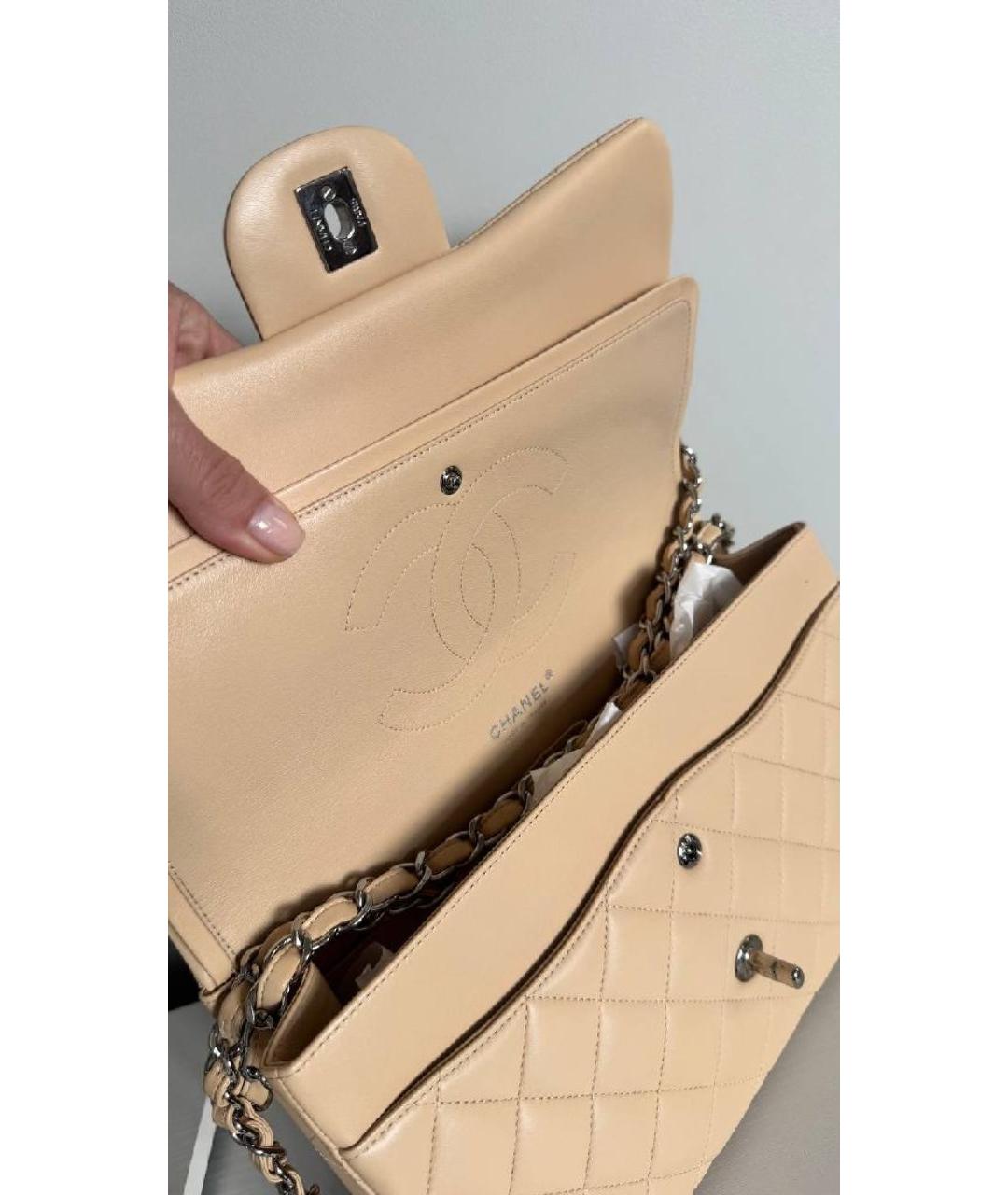 CHANEL Бежевая кожаная сумка через плечо, фото 3