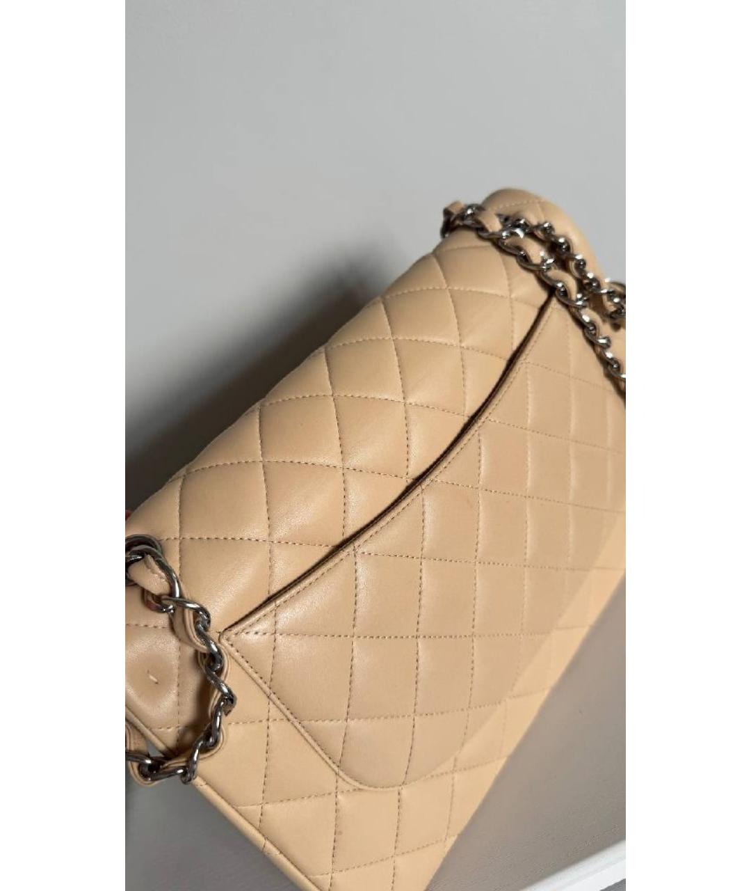 CHANEL Бежевая кожаная сумка через плечо, фото 2