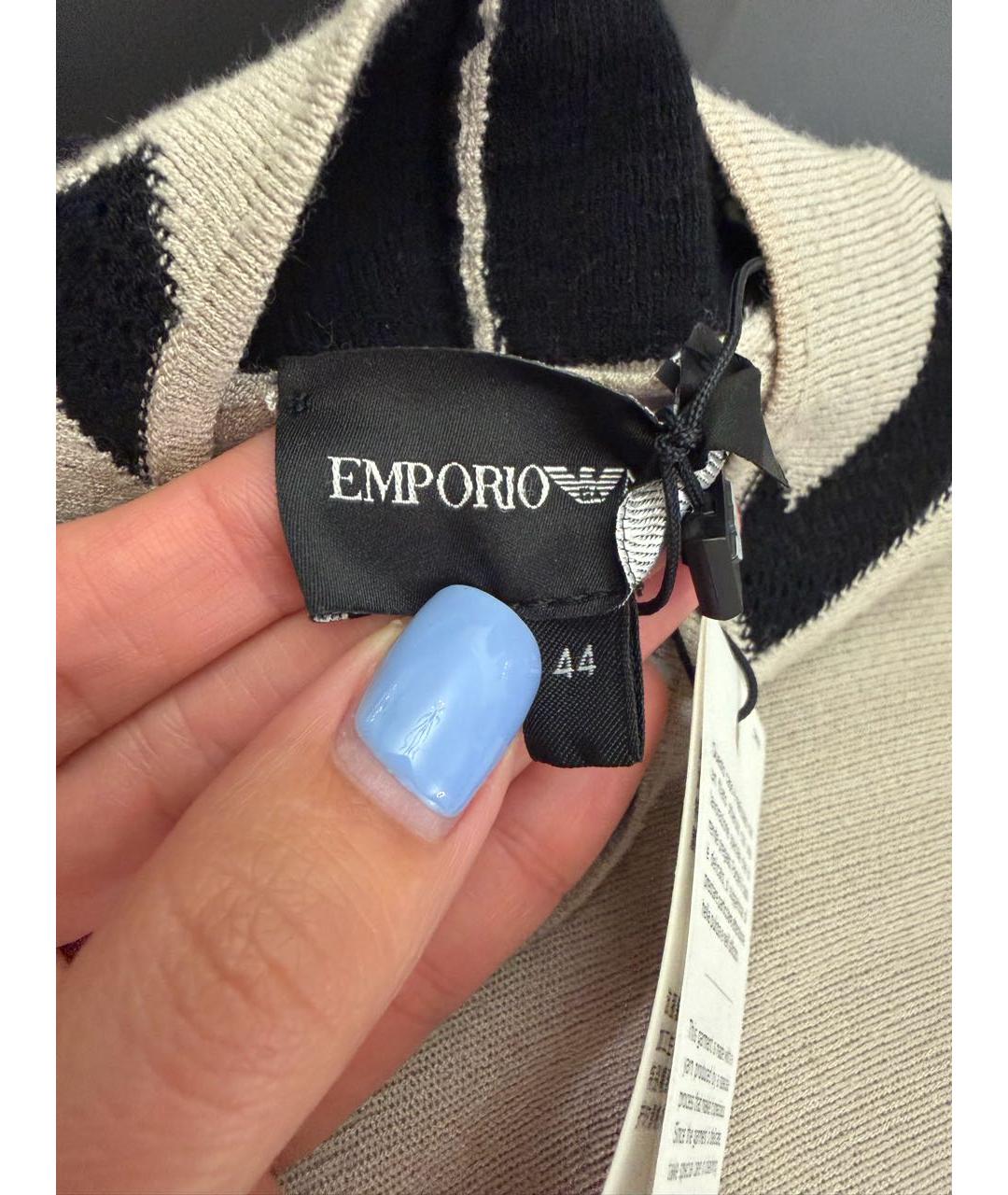 EMPORIO ARMANI Бежевое вискозное повседневное платье, фото 3