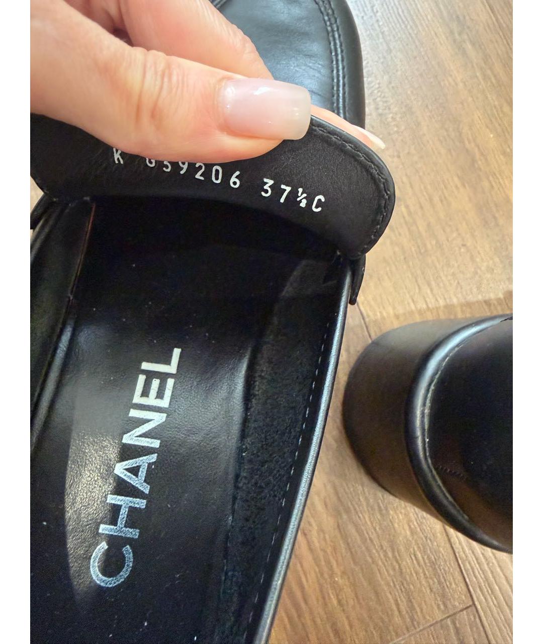 CHANEL Черные кожаные лоферы, фото 7