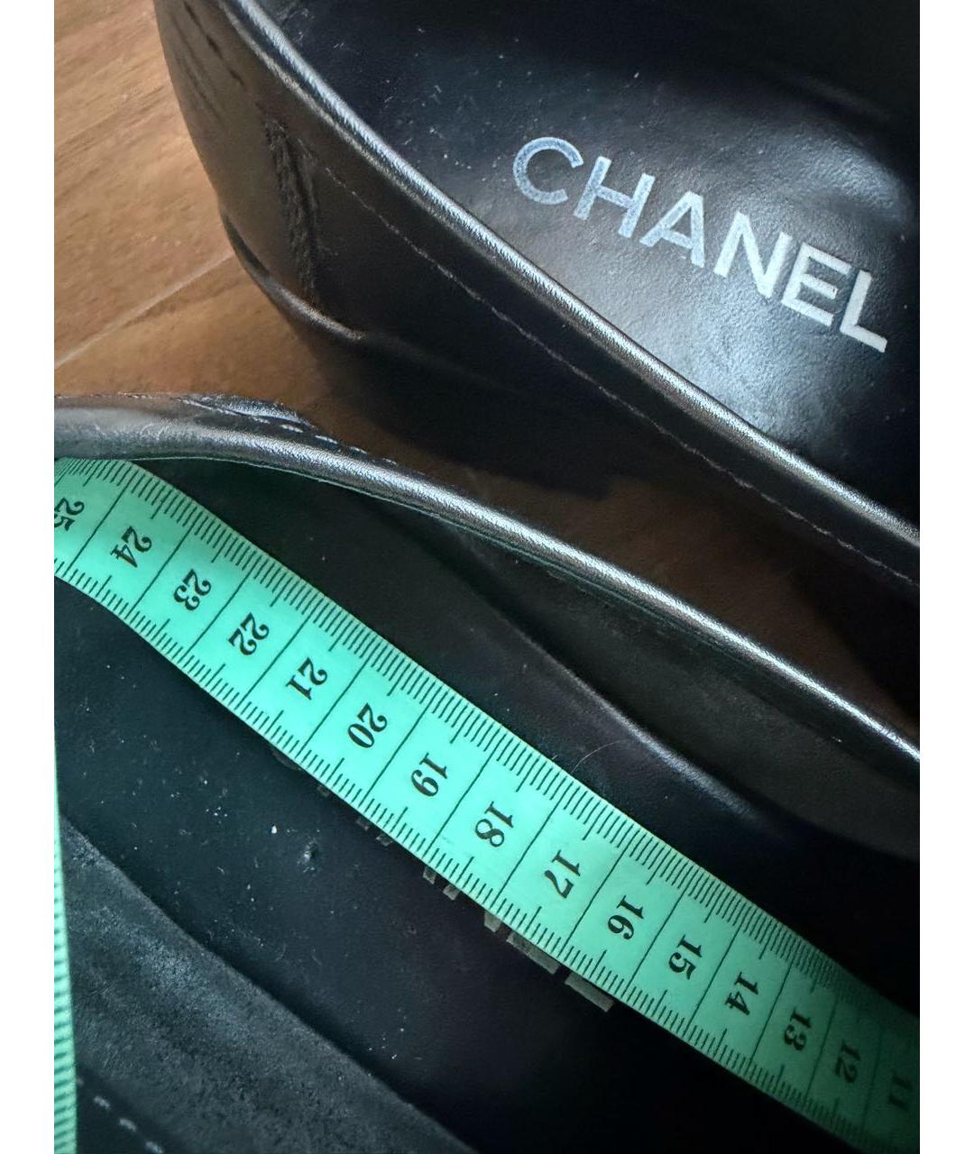 CHANEL Черные кожаные лоферы, фото 8