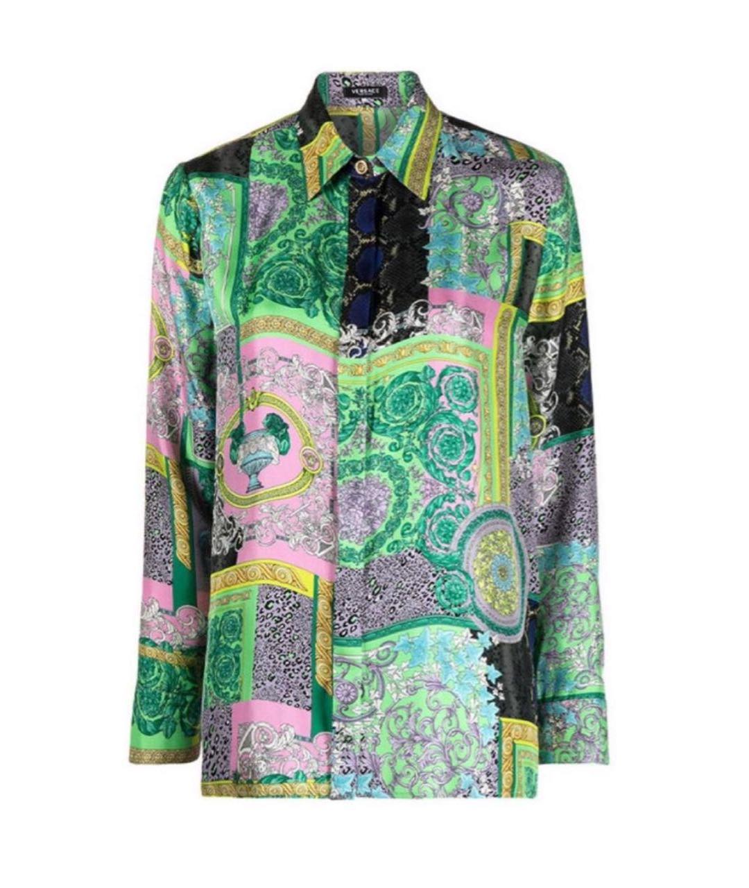 VERSACE Мульти шелковая блузы, фото 6