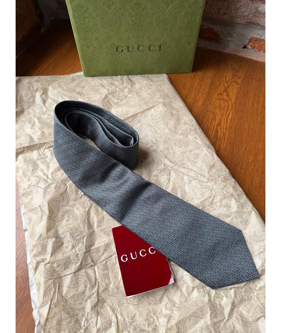 GUCCI Серый галстук, фото 2