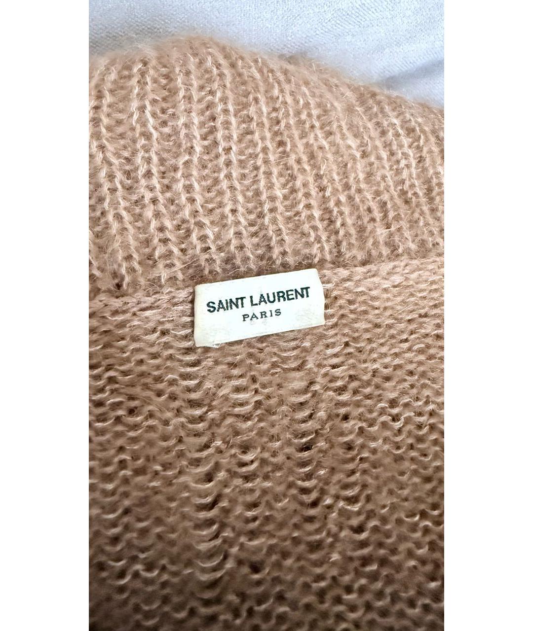 SAINT LAURENT Коричневый шерстяной джемпер / свитер, фото 3