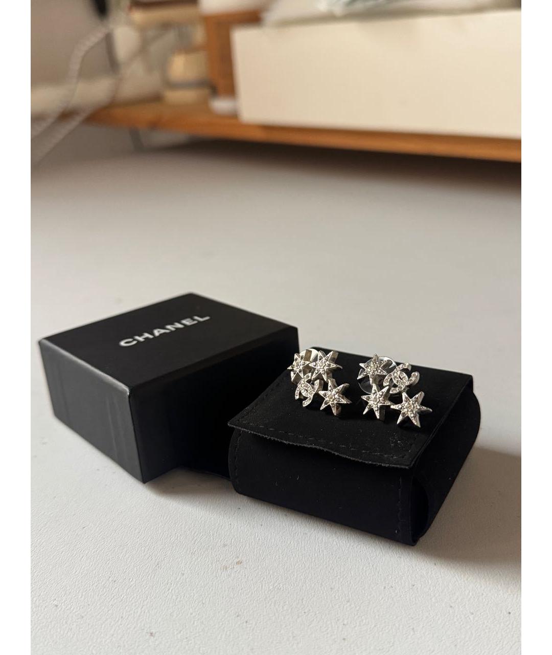 CHANEL Серебряные металлические серьги, фото 2