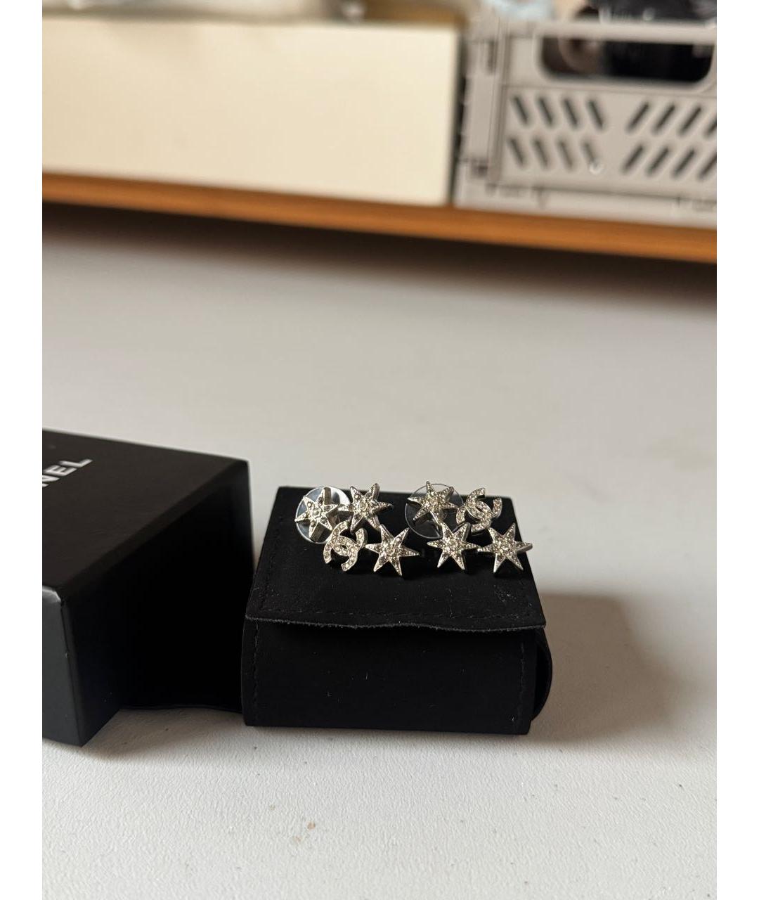 CHANEL Серебряные металлические серьги, фото 3