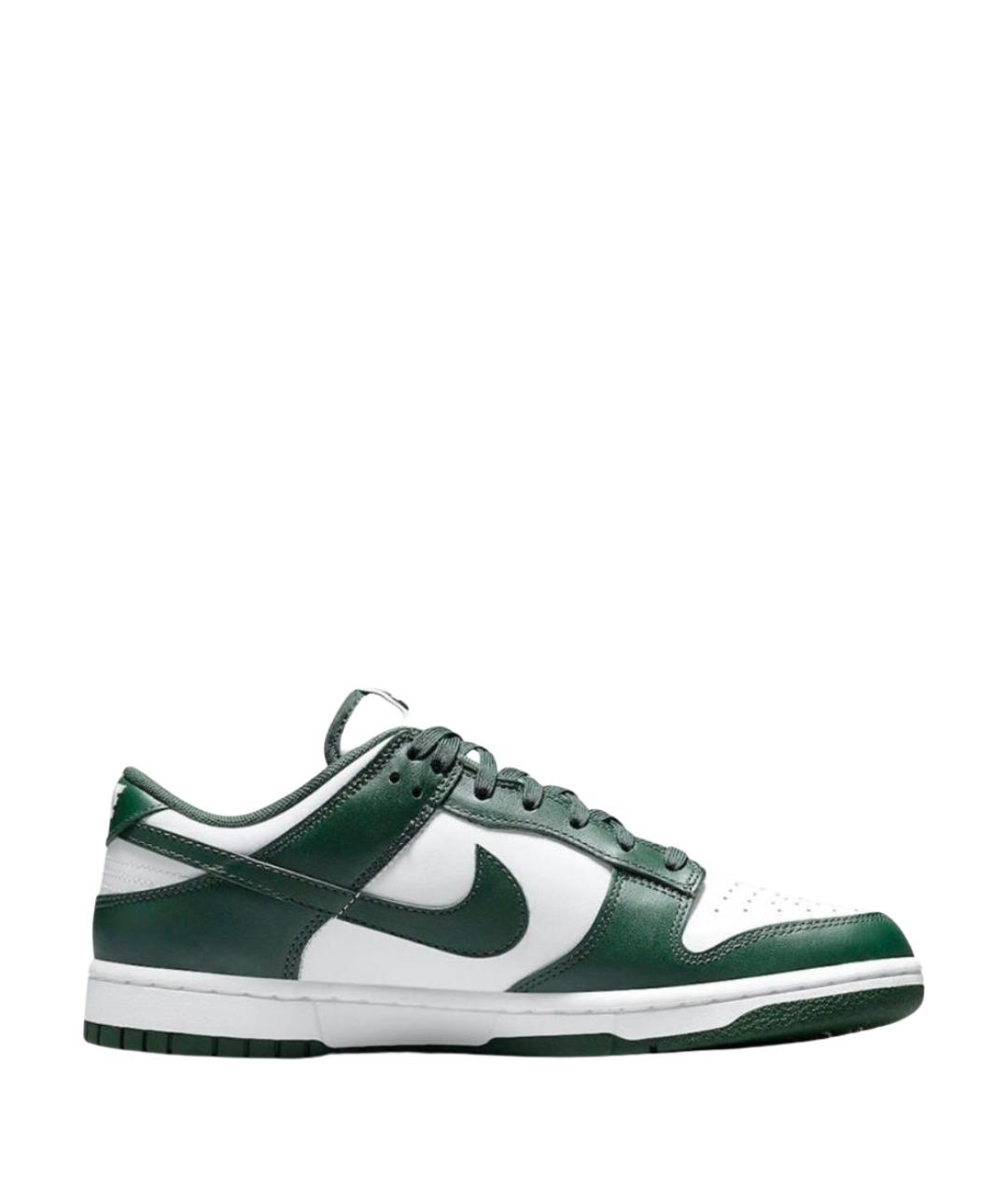NIKE Зеленые кожаные низкие кроссовки / кеды, фото 1