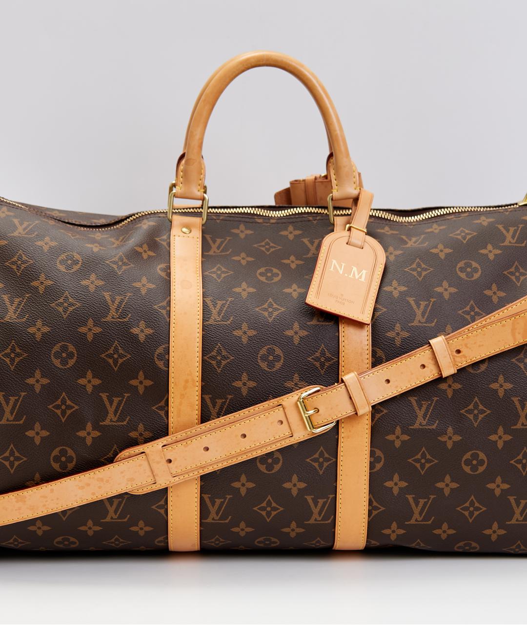 LOUIS VUITTON Коричневая дорожная/спортивная сумка из канвы, фото 4