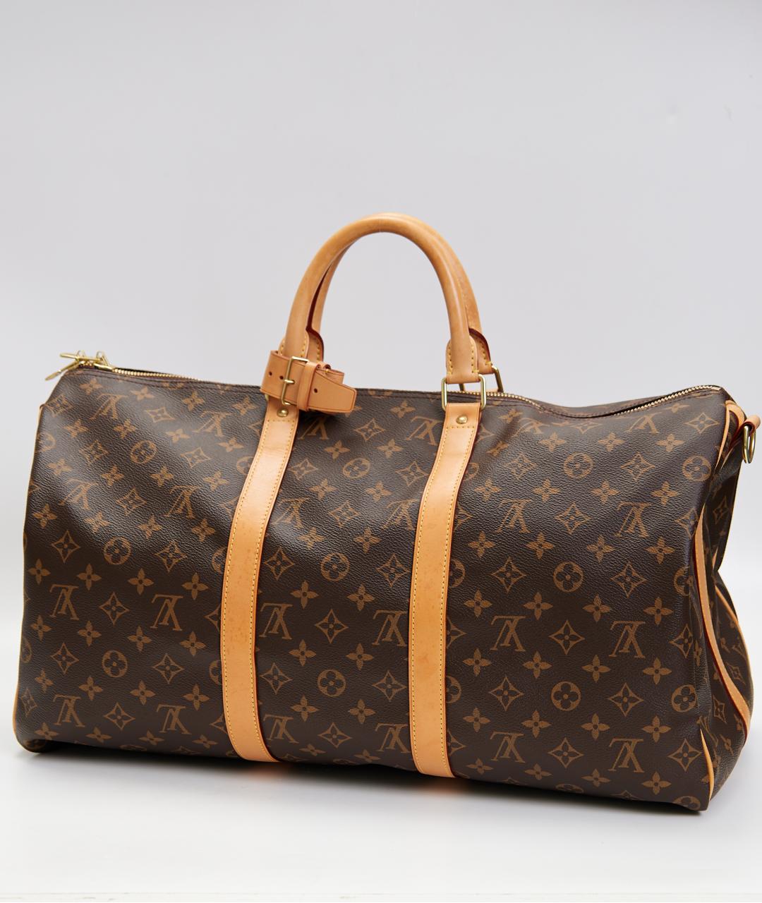 LOUIS VUITTON Коричневая дорожная/спортивная сумка из канвы, фото 2
