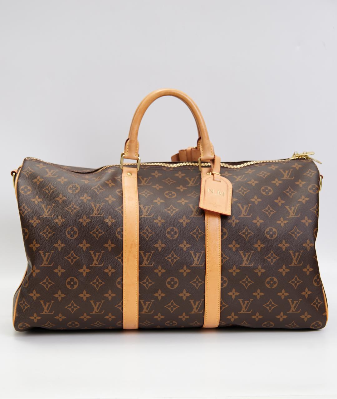 LOUIS VUITTON Коричневая дорожная/спортивная сумка из канвы, фото 3