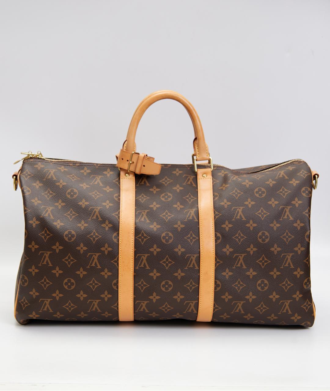 LOUIS VUITTON Коричневая дорожная/спортивная сумка из канвы, фото 7