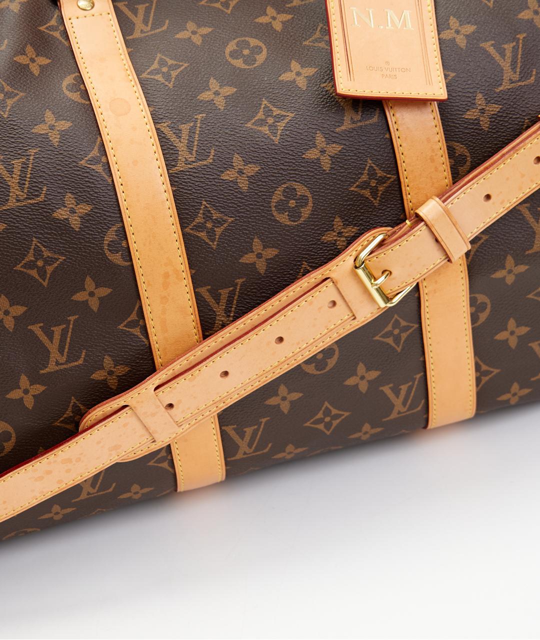 LOUIS VUITTON Коричневая дорожная/спортивная сумка из канвы, фото 6