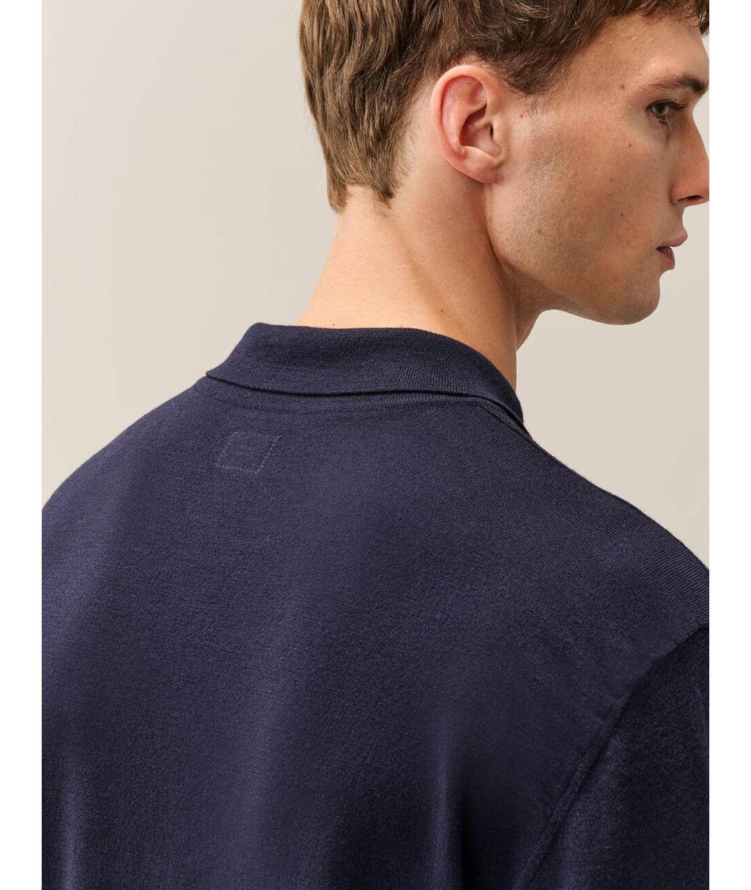 CP COMPANY Темно-синее шерстяное поло с длинным рукавом, фото 6