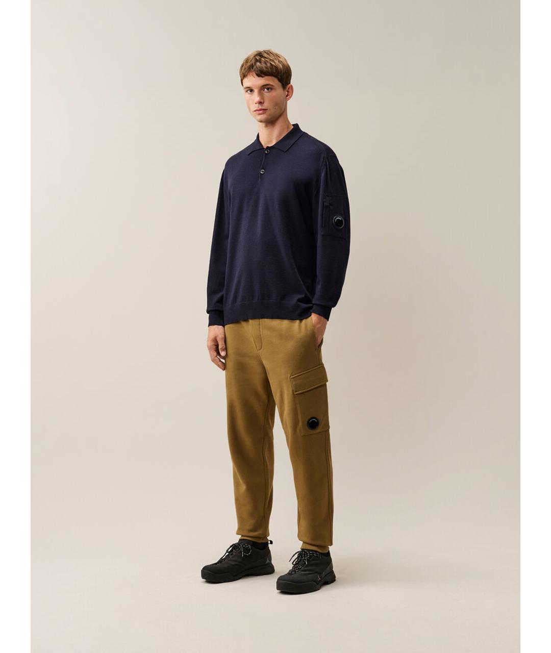CP COMPANY Темно-синее шерстяное поло с длинным рукавом, фото 2