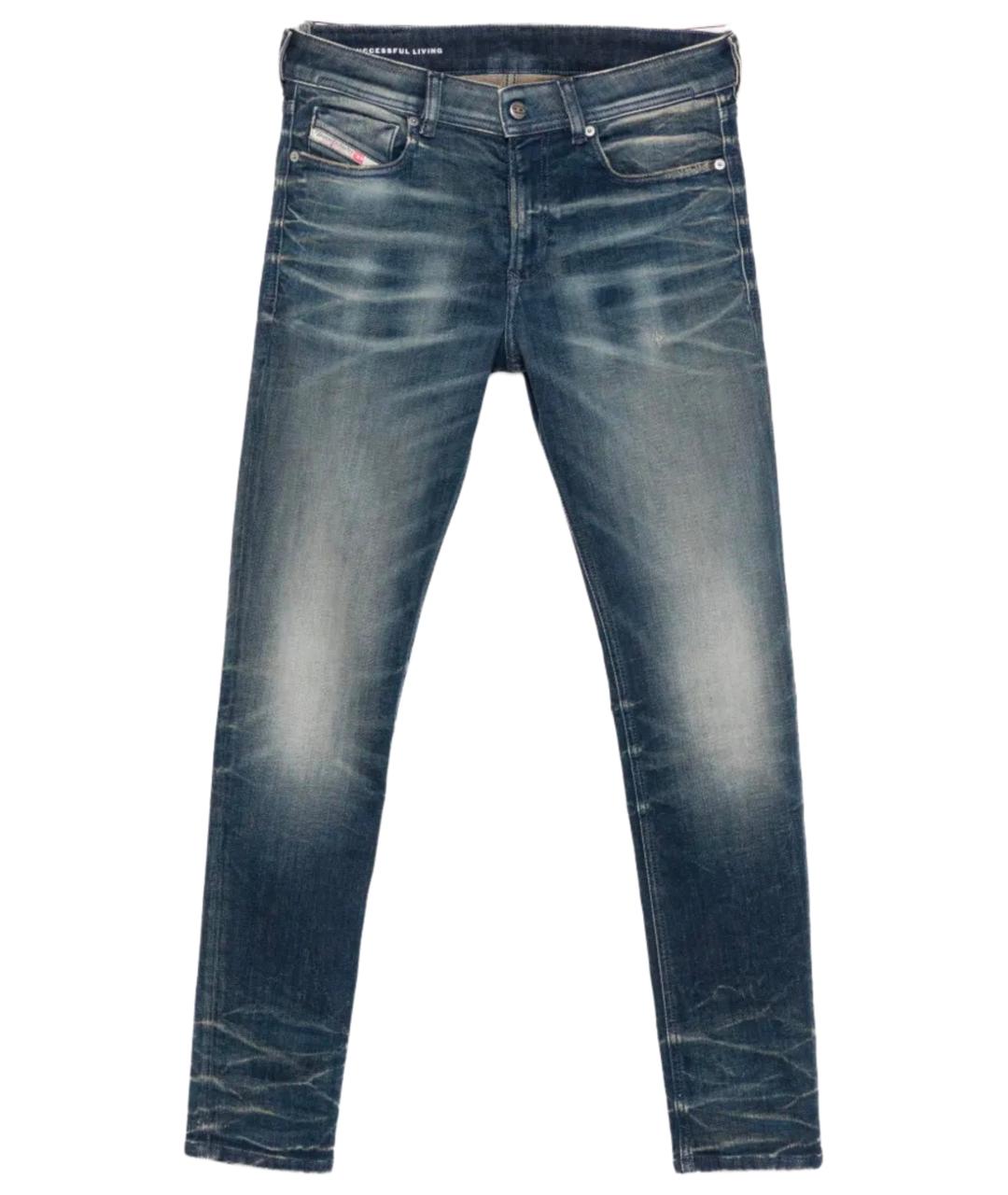 DIESEL Синие хлопковые джинсы скинни, фото 1