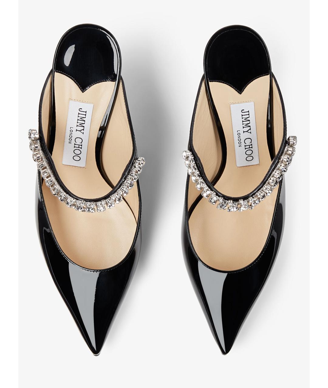 JIMMY CHOO Черные босоножки из лакированной кожи, фото 4