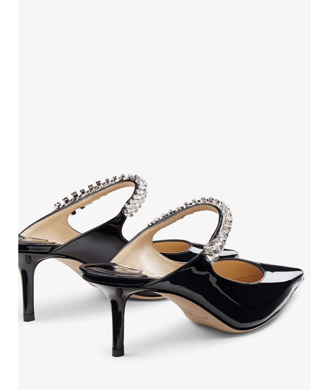 JIMMY CHOO Черные босоножки из лакированной кожи, фото 5