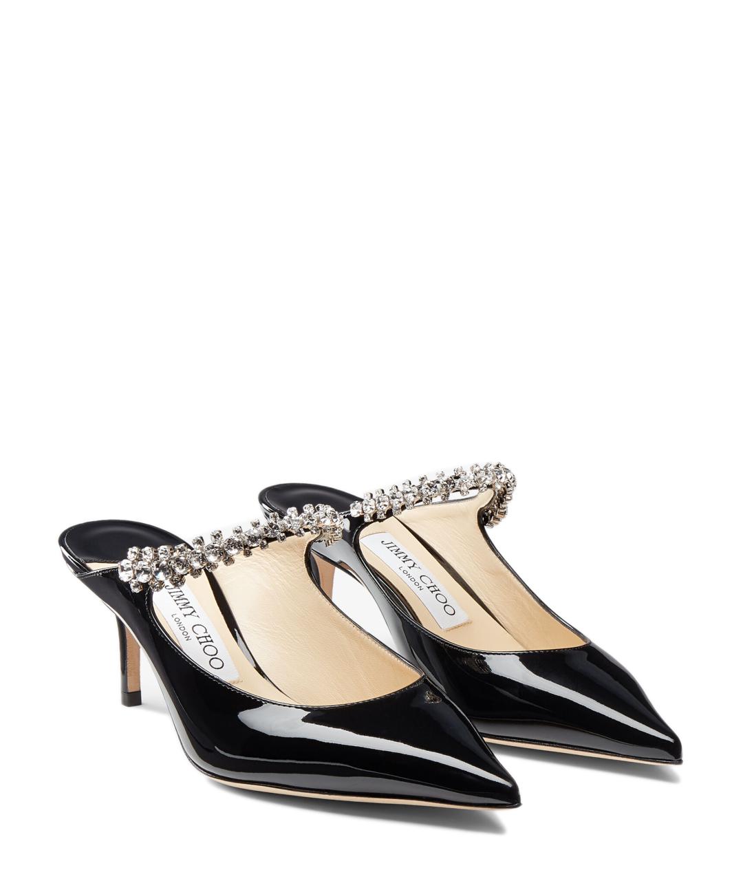 JIMMY CHOO Черные босоножки из лакированной кожи, фото 2