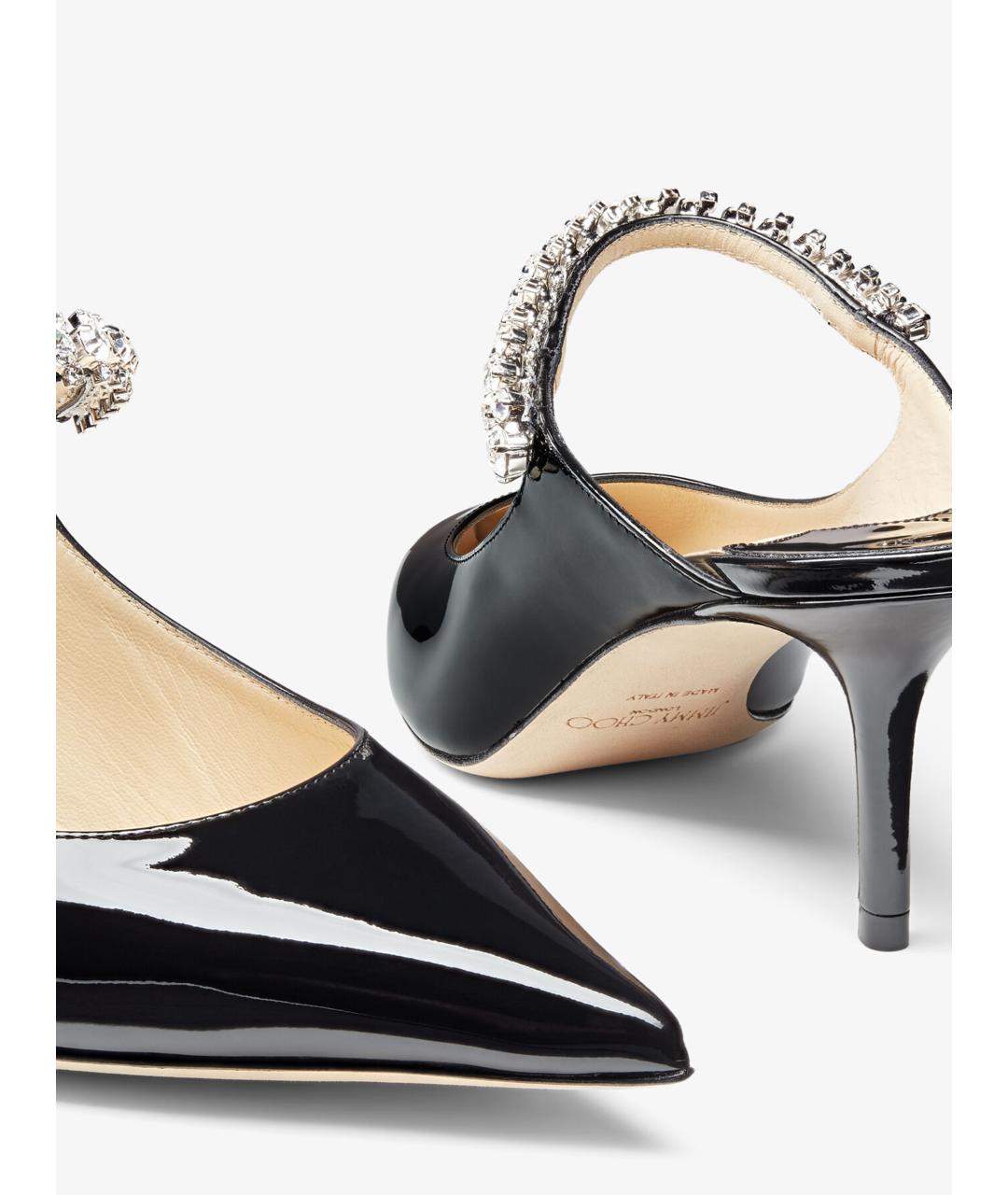 JIMMY CHOO Черные босоножки из лакированной кожи, фото 3