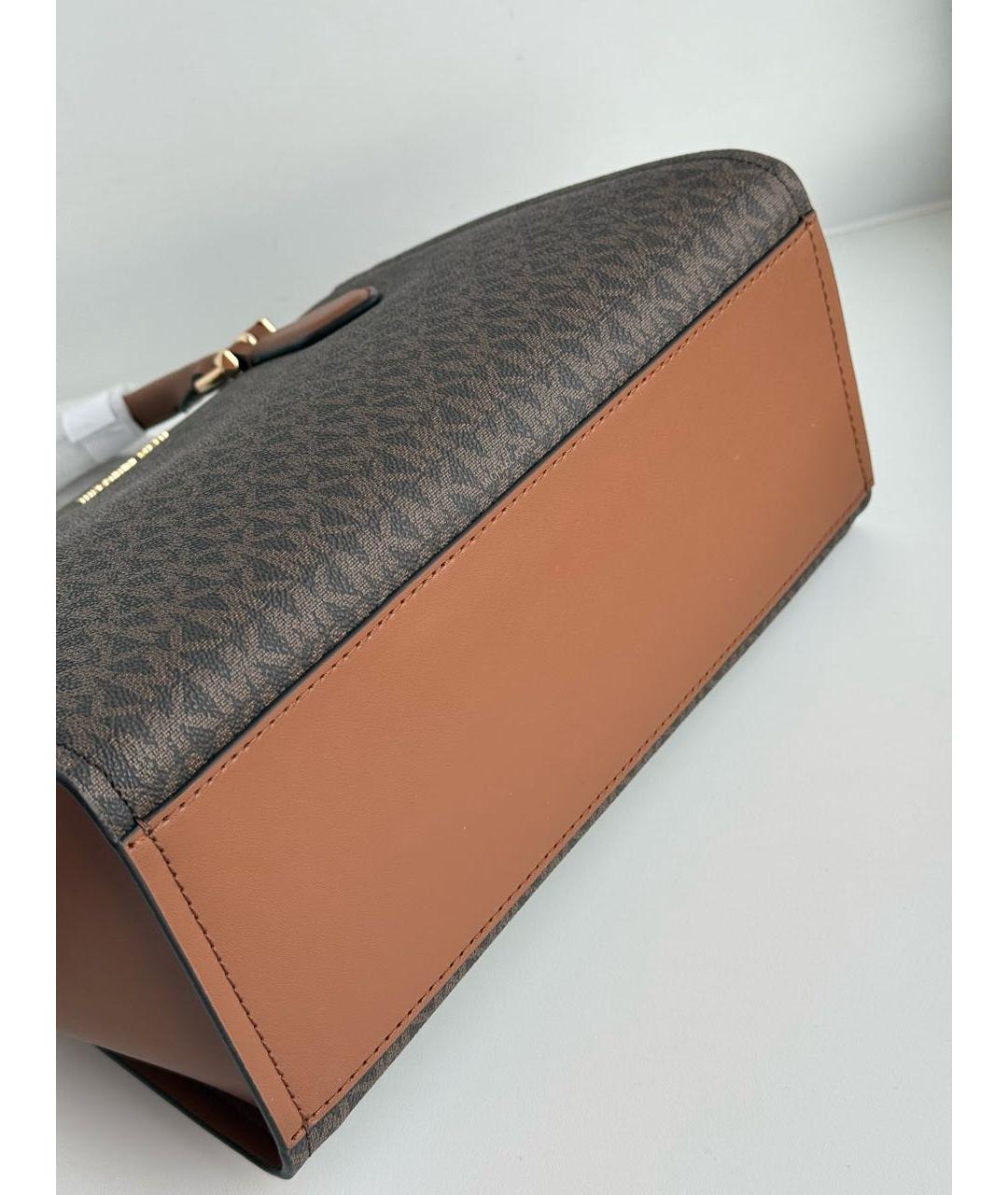 MICHAEL KORS Коричневая сумка с короткими ручками из канвы, фото 8