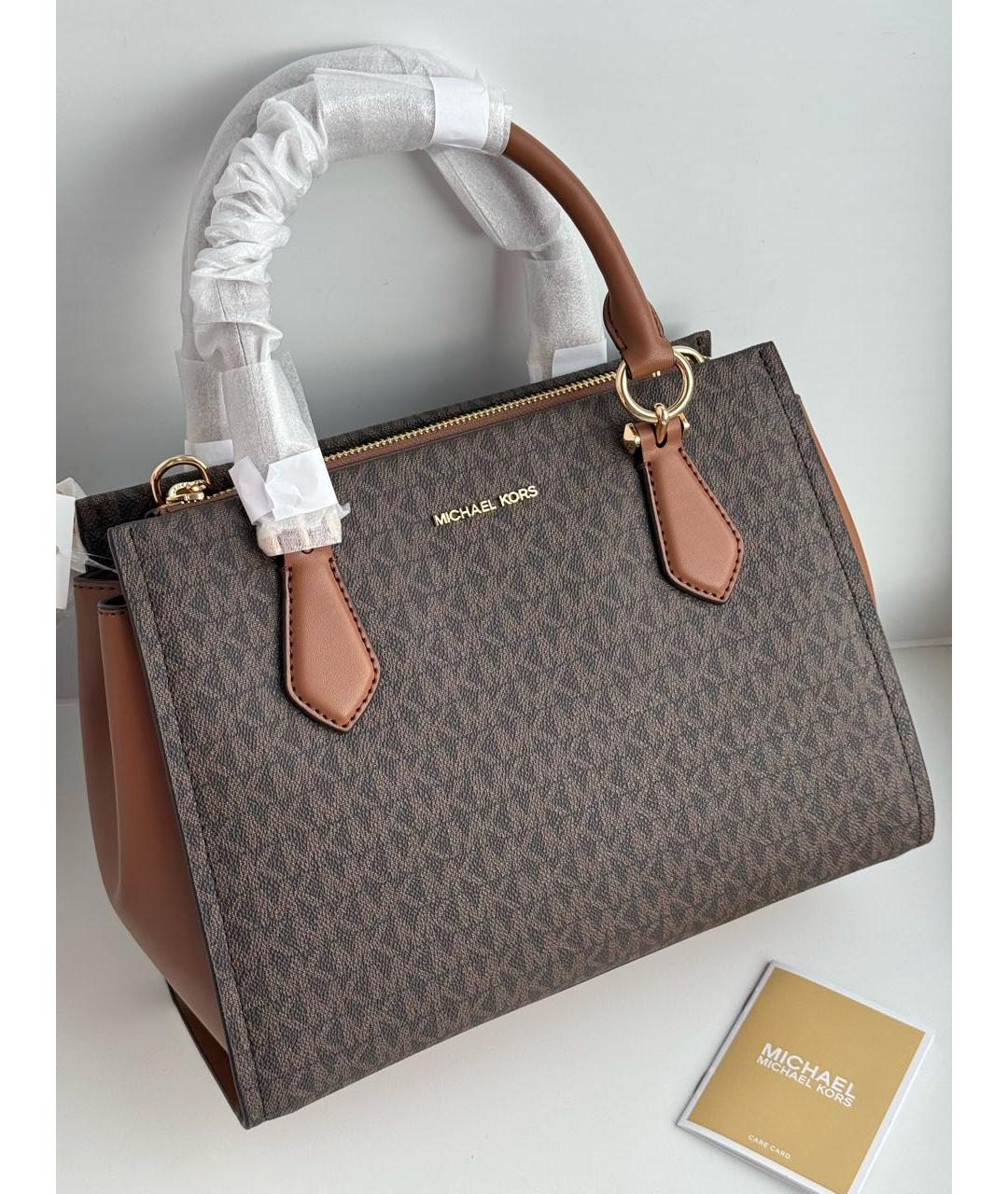 MICHAEL KORS Коричневая сумка с короткими ручками из канвы, фото 2