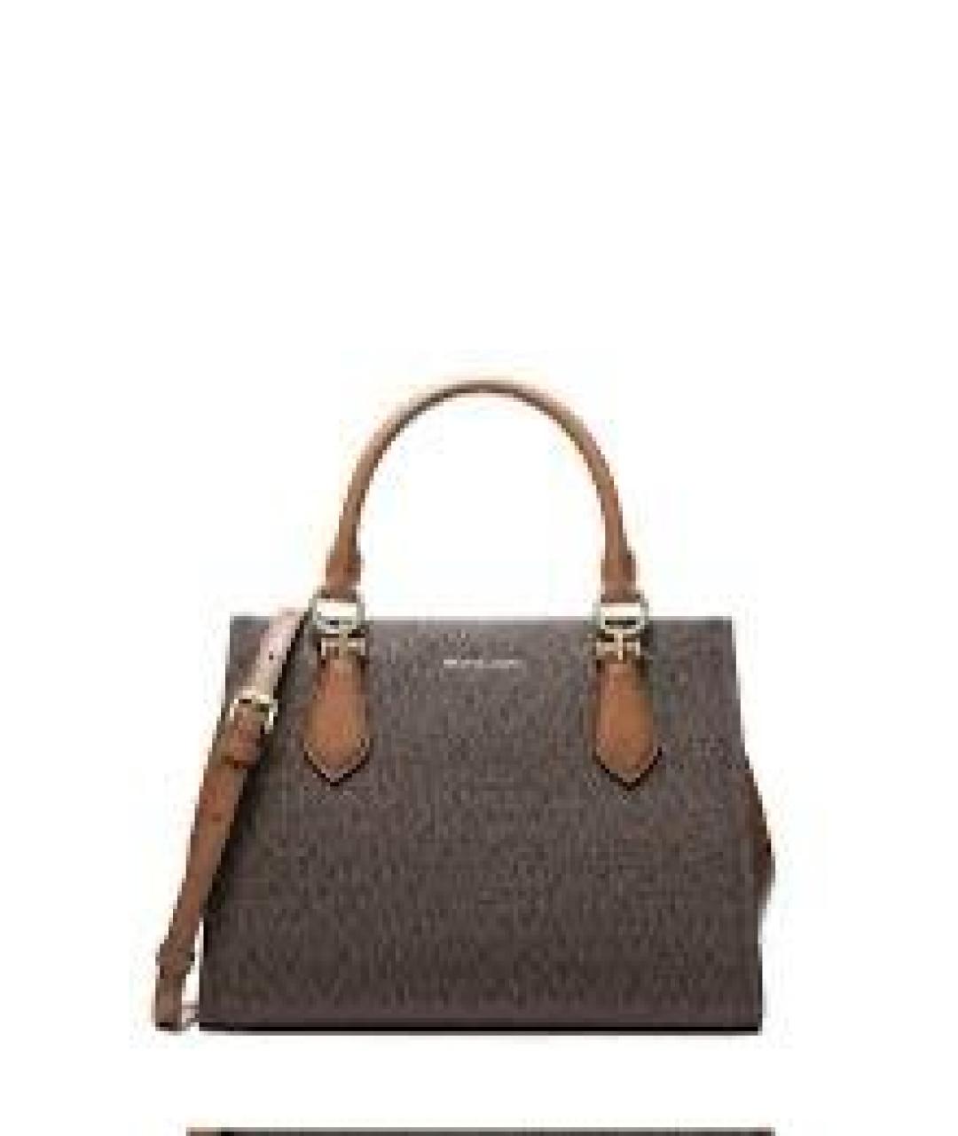 MICHAEL KORS Коричневая сумка с короткими ручками из канвы, фото 9