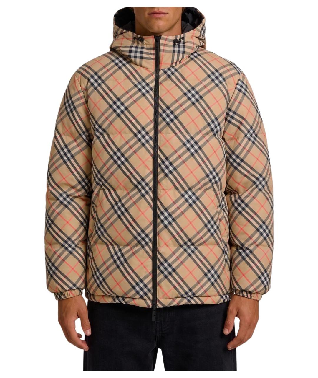 BURBERRY Бежевый полиэстеровый пуховик, фото 1