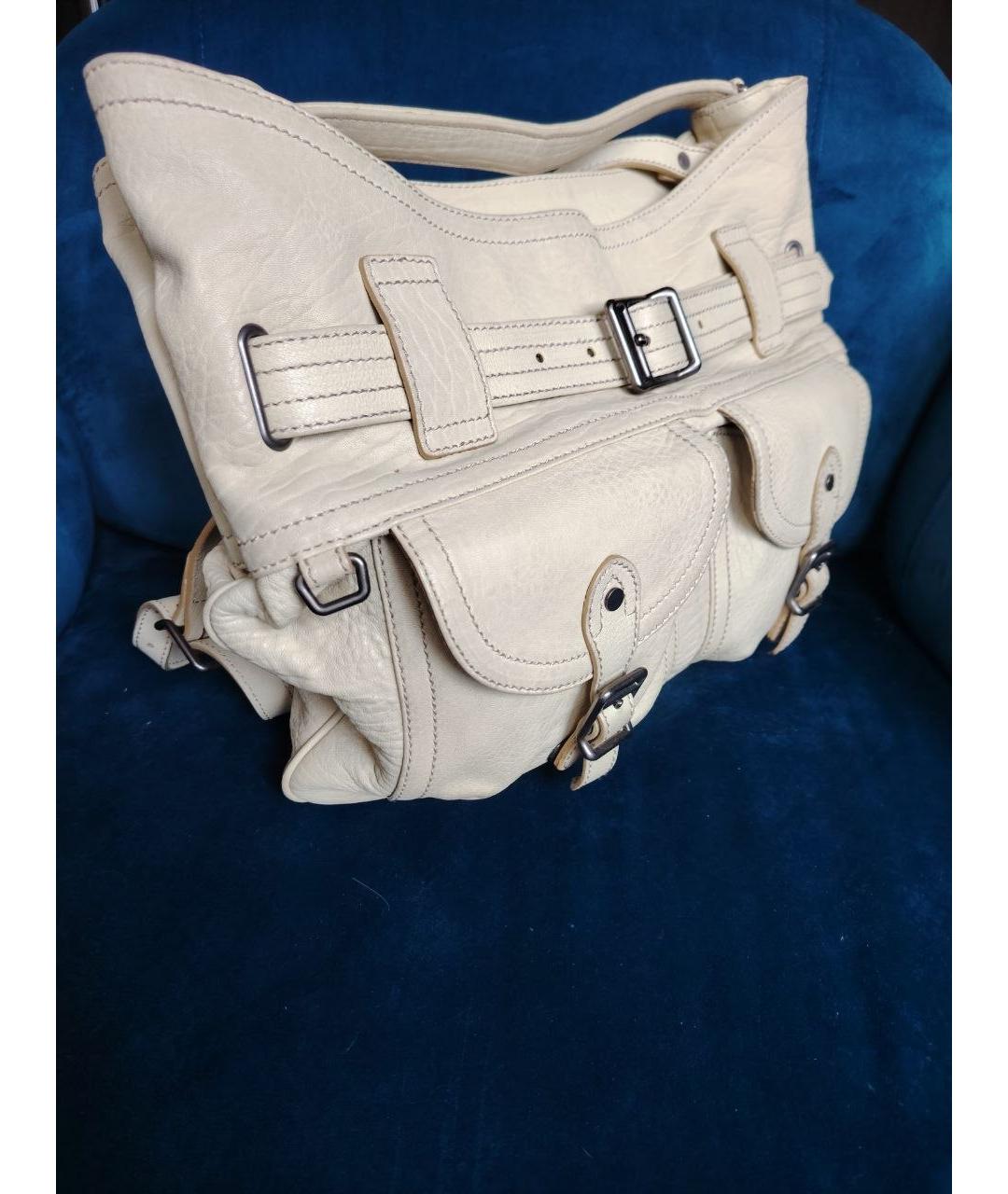BURBERRY Бежевая кожаная сумка тоут, фото 9