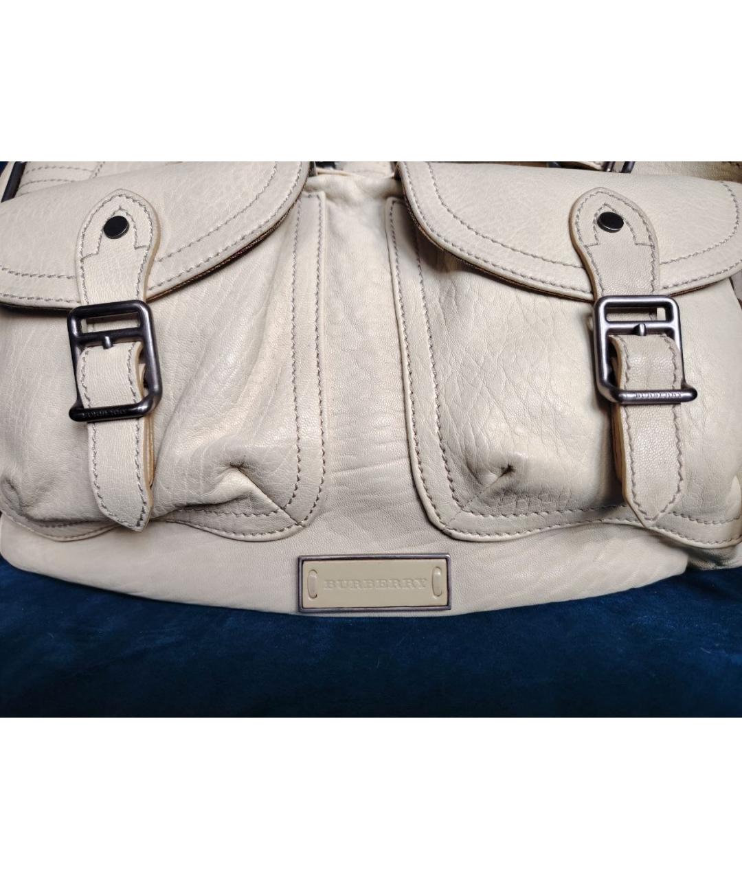 BURBERRY Бежевая кожаная сумка тоут, фото 8