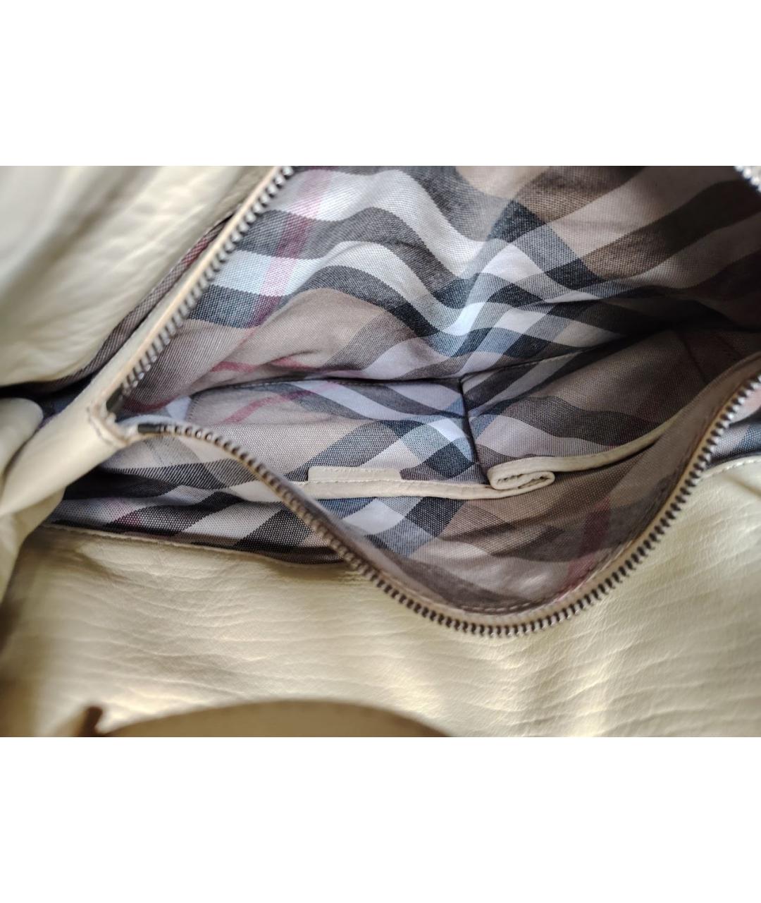 BURBERRY Бежевая кожаная сумка тоут, фото 3
