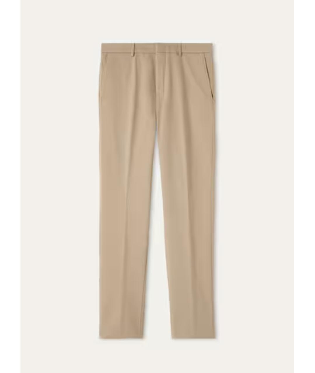 LORO PIANA Бежевые хлопковые повседневные брюки, фото 4