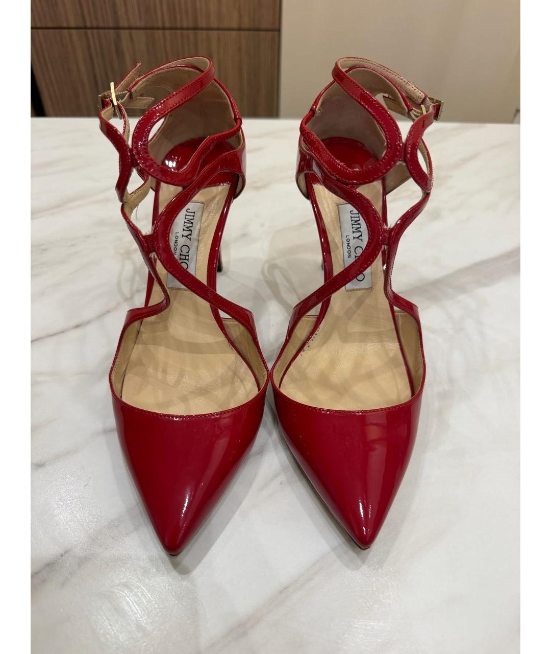 JIMMY CHOO Красные туфли из лакированной кожи, фото 2