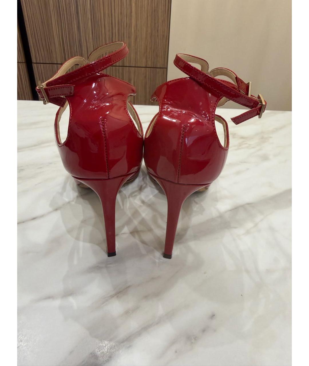 JIMMY CHOO Красные туфли из лакированной кожи, фото 4