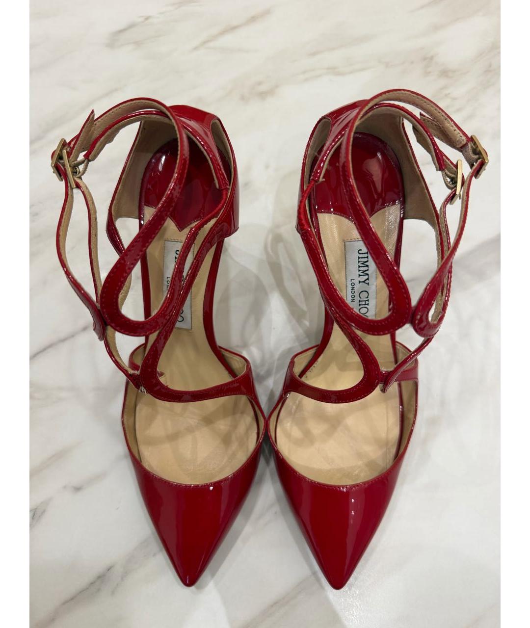 JIMMY CHOO Красные туфли из лакированной кожи, фото 3