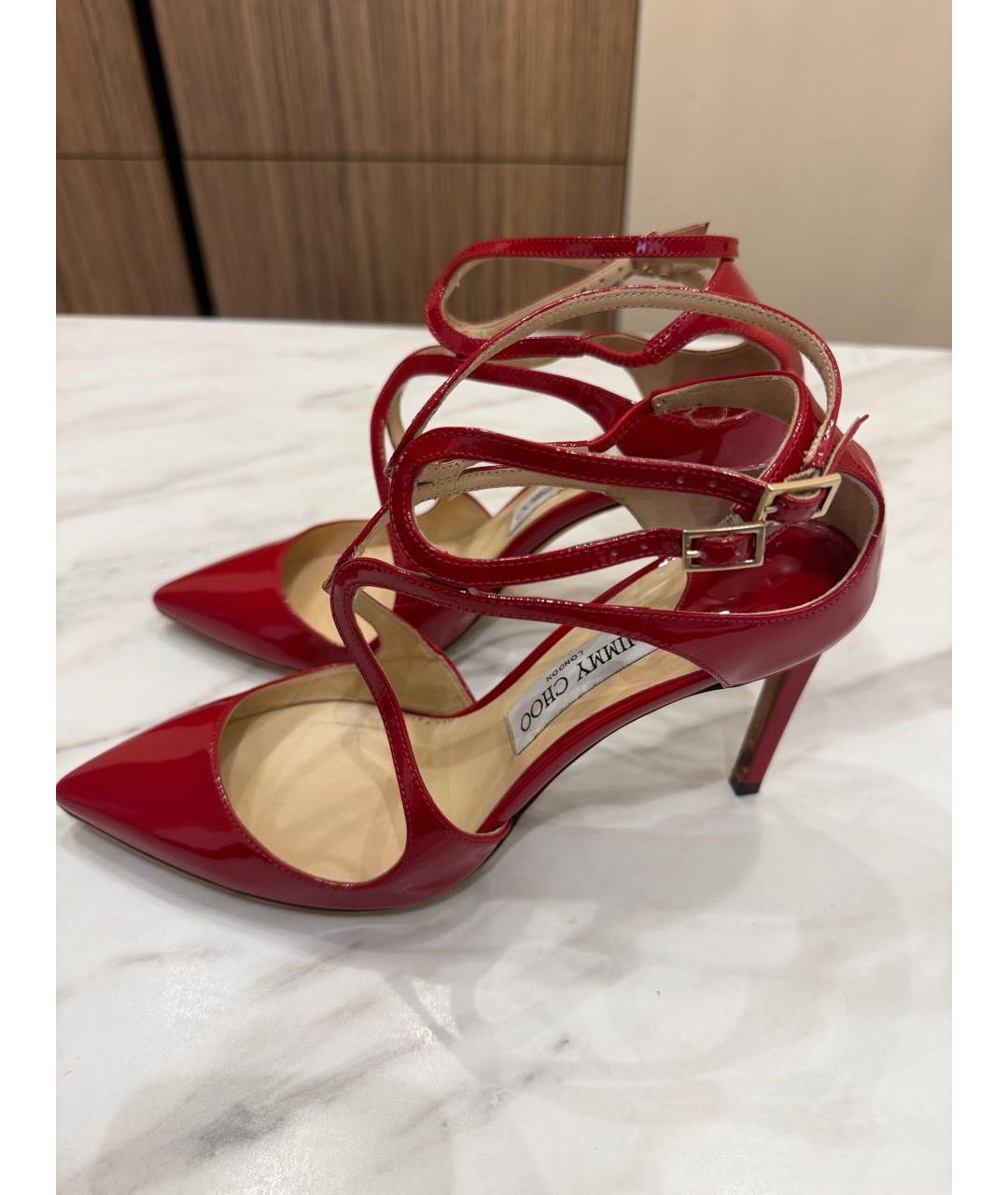 JIMMY CHOO Красные туфли из лакированной кожи, фото 5