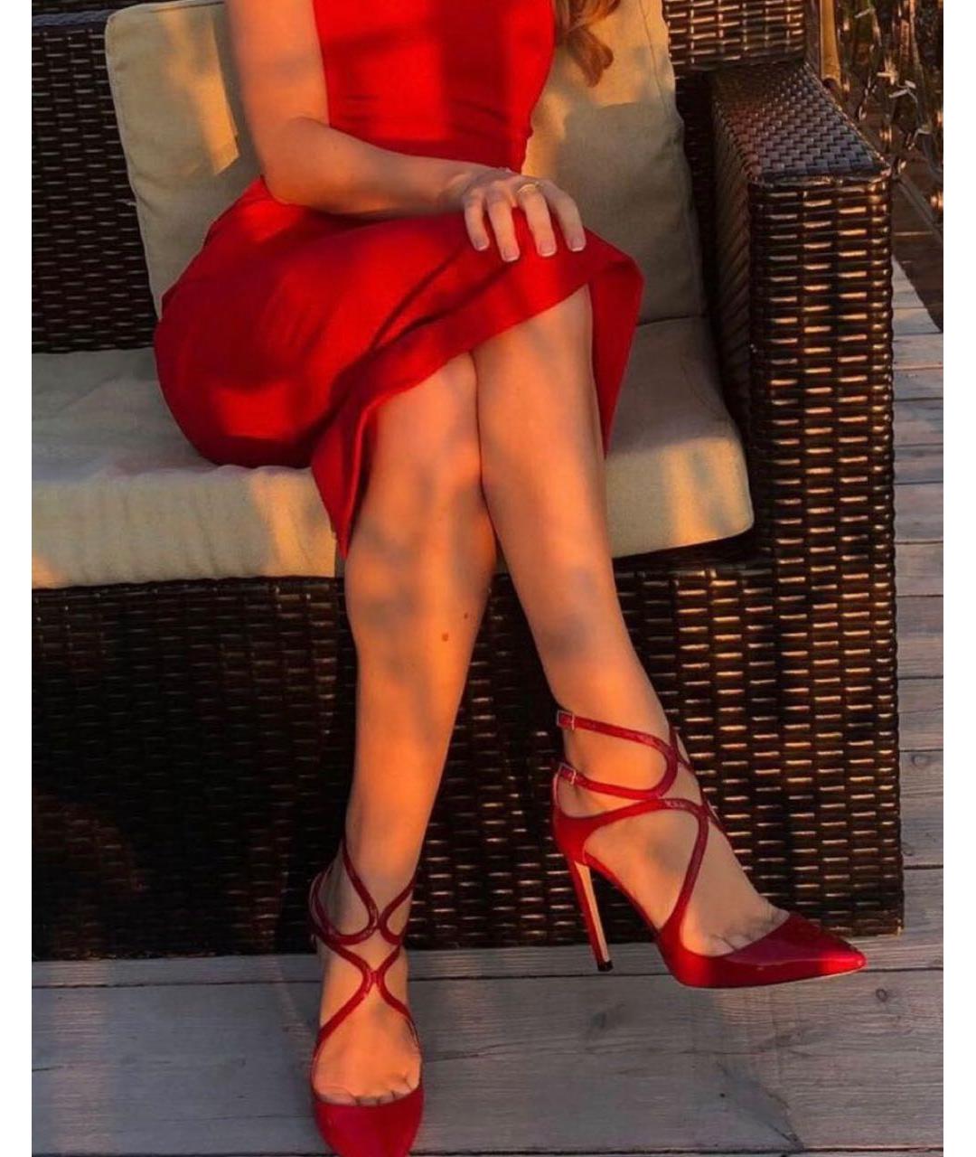 JIMMY CHOO Красные туфли из лакированной кожи, фото 6