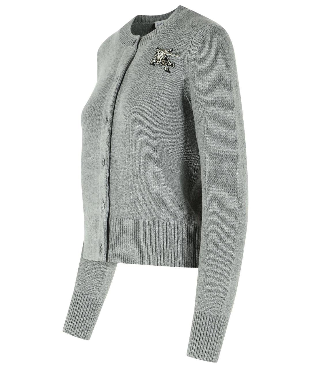 BURBERRY Серый шерстяной кардиган, фото 2