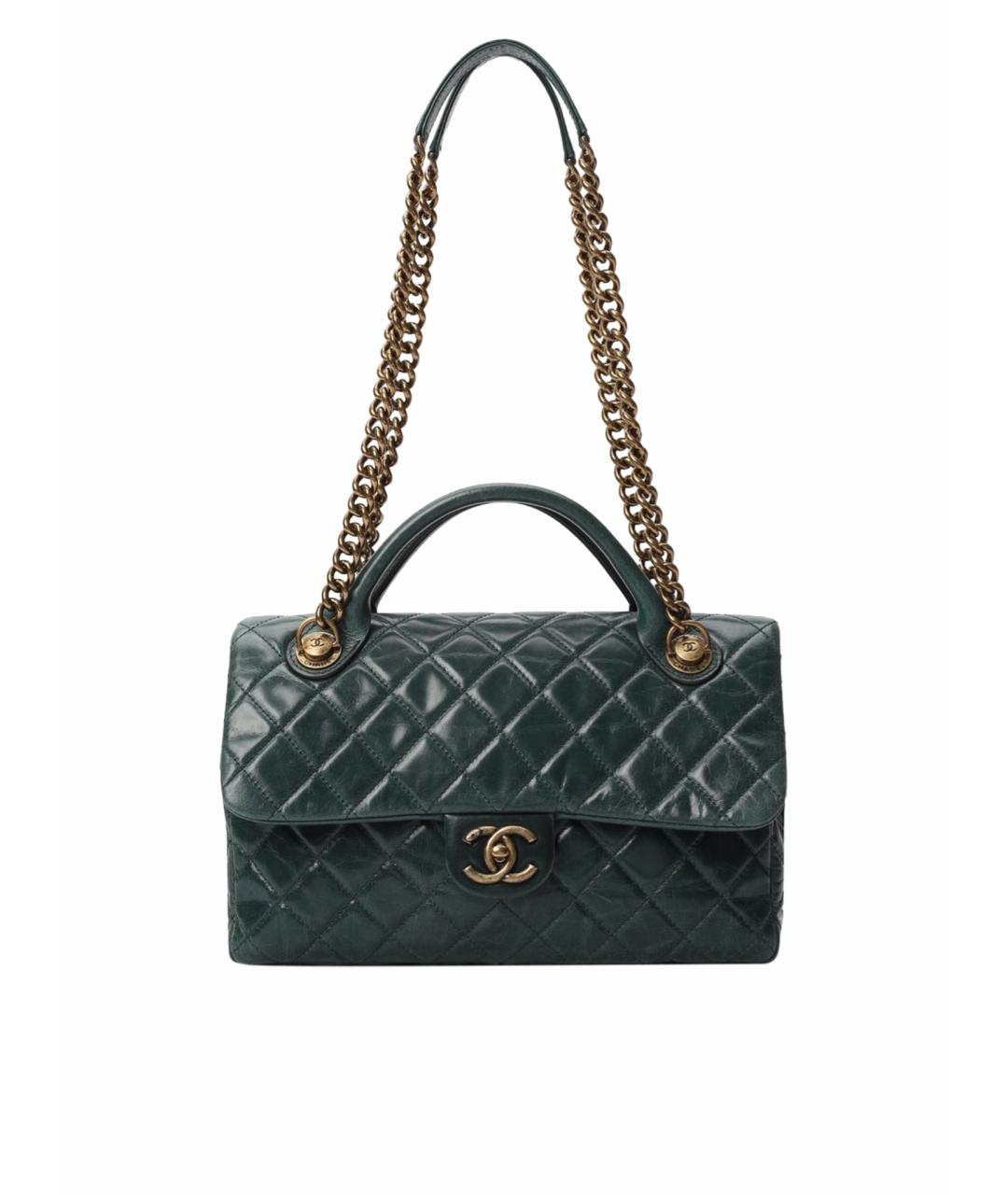 CHANEL Хаки кожаная сумка тоут, фото 1