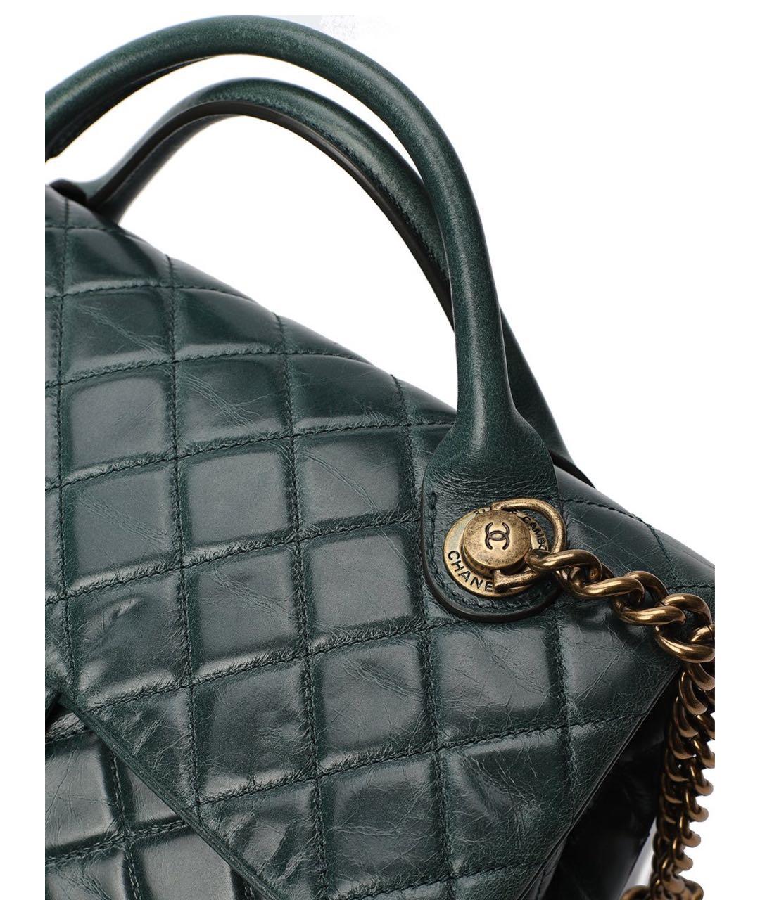 CHANEL Хаки кожаная сумка тоут, фото 8