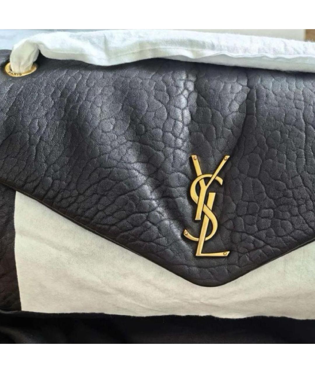 SAINT LAURENT Черная кожаная сумка через плечо, фото 2