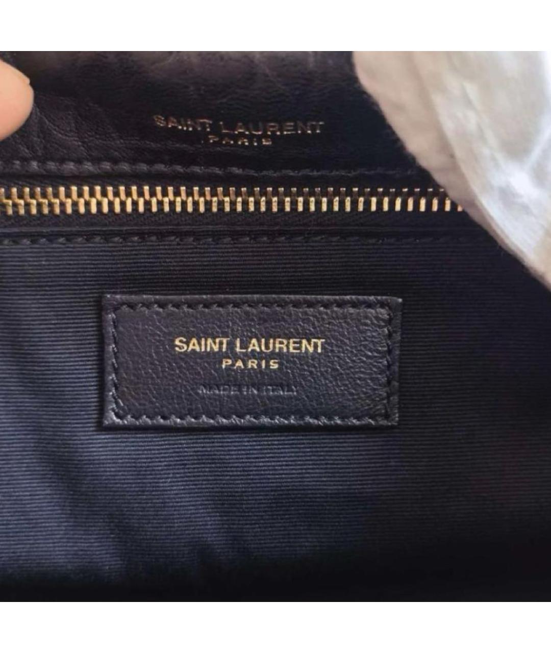 SAINT LAURENT Черная кожаная сумка через плечо, фото 5