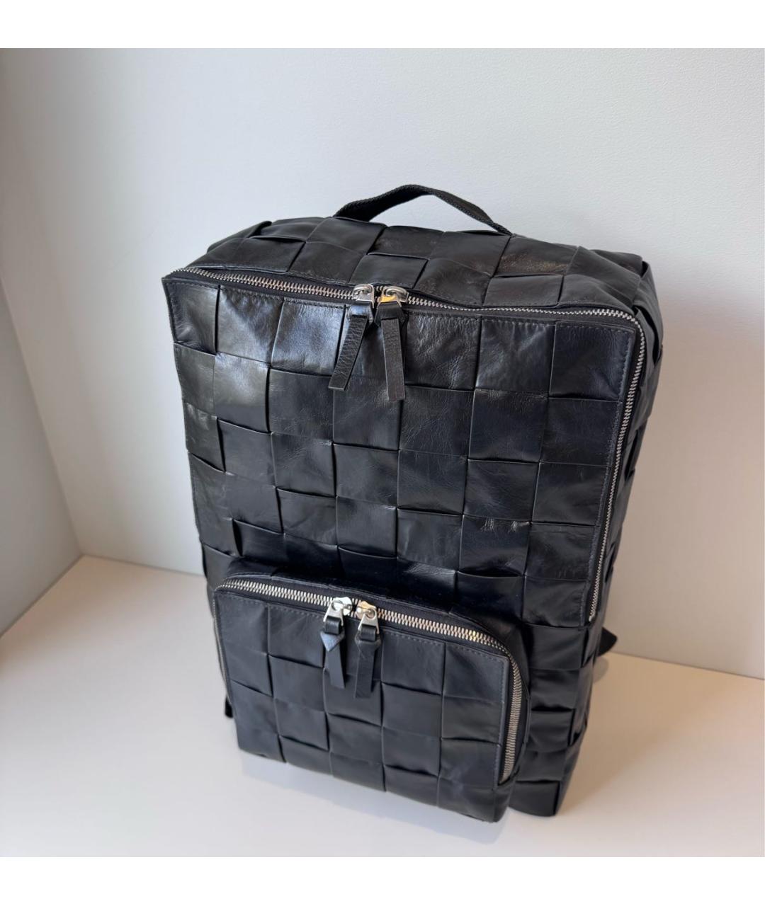 BOTTEGA VENETA Черный кожаный рюкзак, фото 3