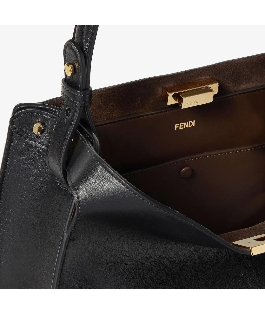 FENDI Черная кожаная сумка через плечо, фото 2