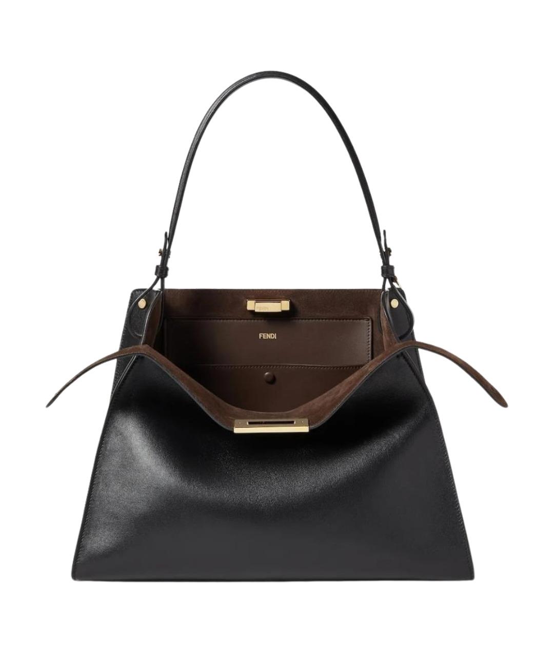FENDI Черная кожаная сумка через плечо, фото 1