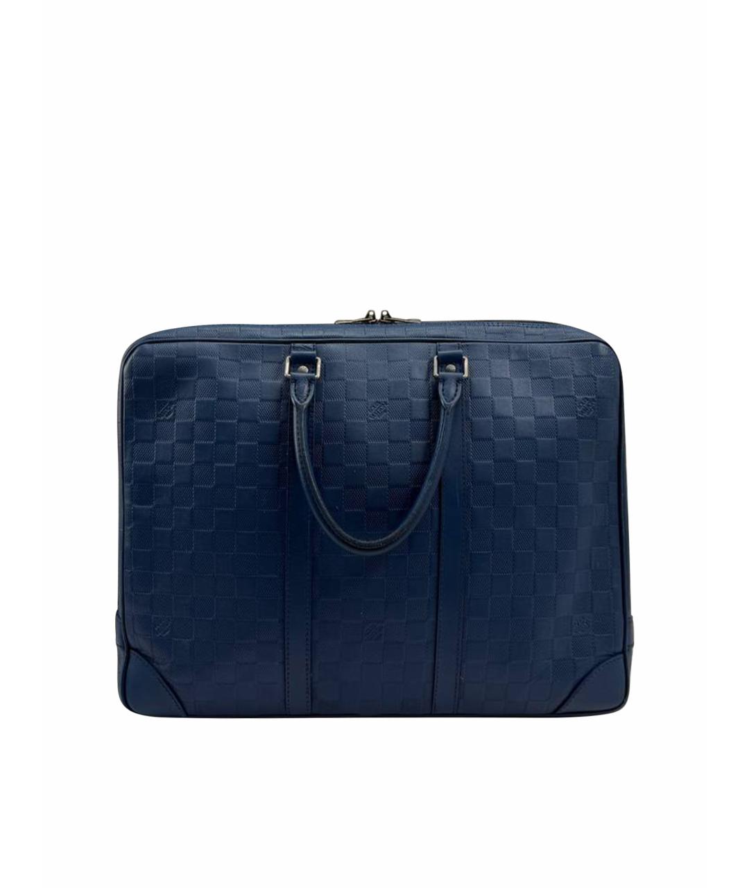LOUIS VUITTON Синий кожаный портфель, фото 1