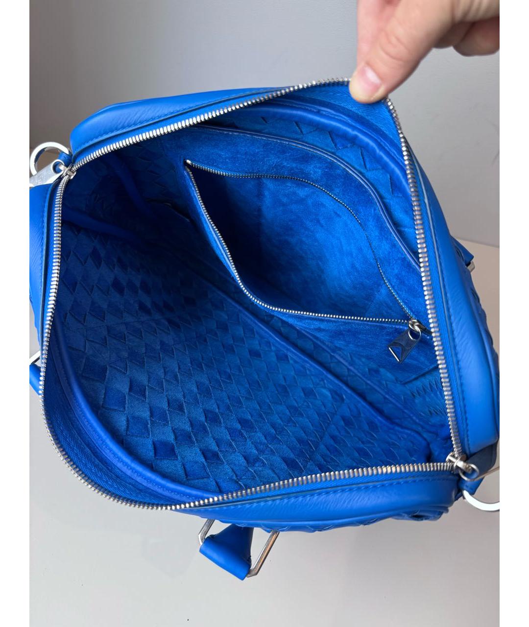 BOTTEGA VENETA Синий кожаный портфель, фото 8
