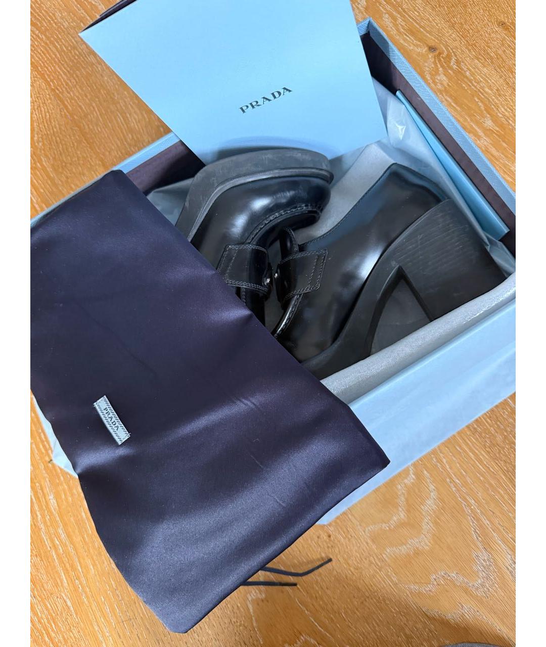 PRADA Черные кожаные лоферы, фото 2