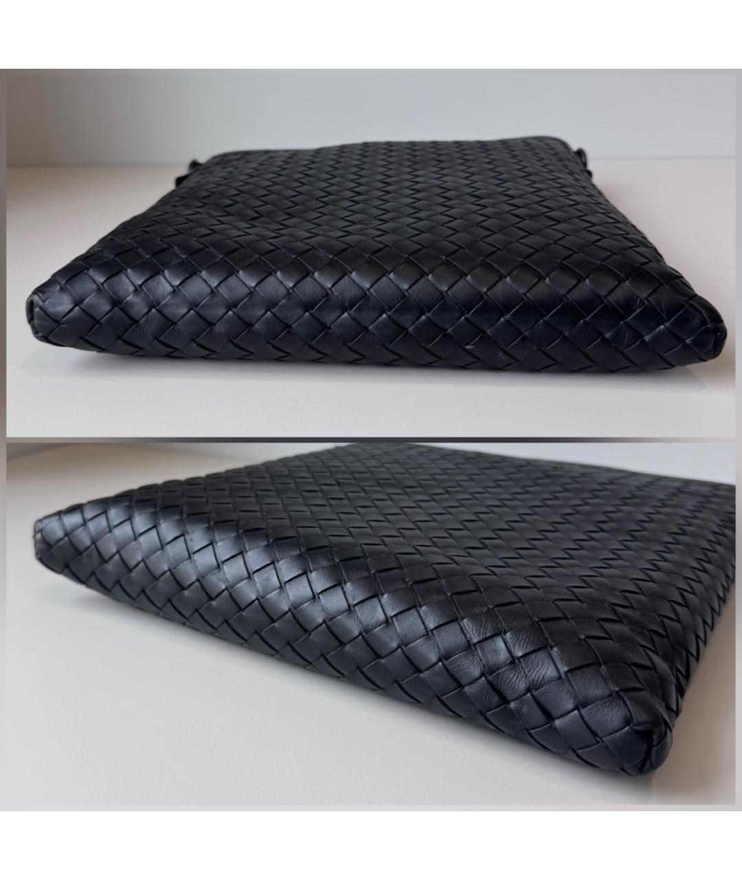 BOTTEGA VENETA Черная кожаная сумка на плечо, фото 7