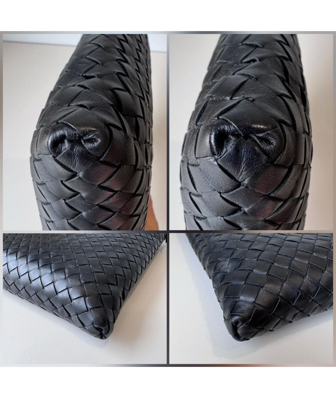 BOTTEGA VENETA Черная кожаная сумка на плечо, фото 8